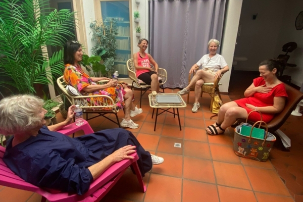 photo prise lors du groupe de parole de la dernière cure post-cancer du sein aux Thermes Sarrailh à Dax.